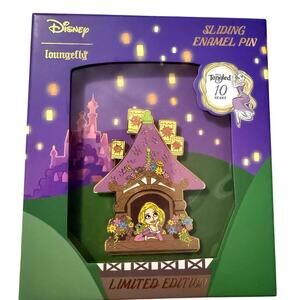 Loungefly Disney Tangled RAPUNZEL & PASCAL Jumbo Sliding Pin 10th anniversary LE